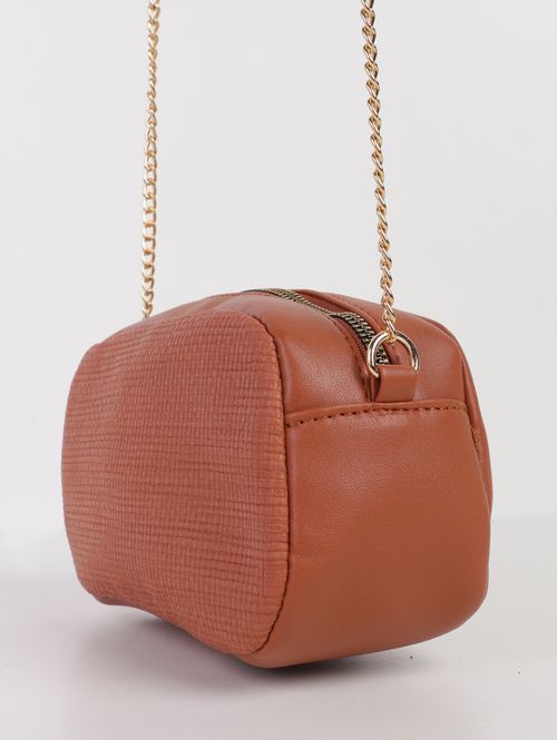 Bolsa Transversal Alça Corrente Feminina CARAMELO