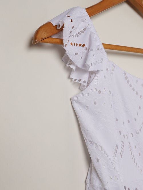 Macacão Laise Juvenil Para Menina  - BRANCO