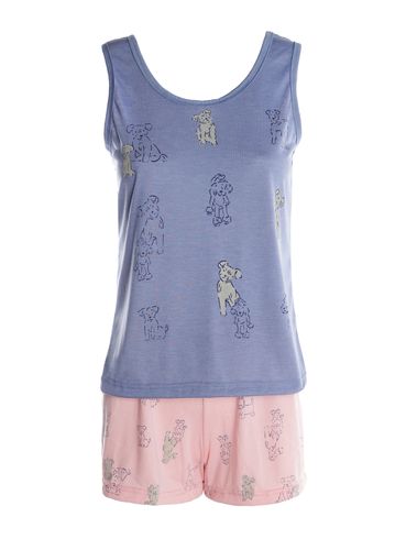 Pijama Curto Estampado Feminino AZUL/ROSA