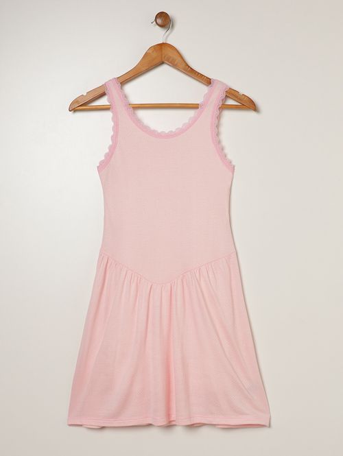 Vestido Malha Juvenil Para Menina - ROSA