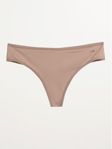 Calcinha Tanga Microfibra Fio Duplo Feminina BEGE