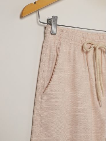 Bermuda Linho Flame Juvenil Para Menino - ROSA CLARO