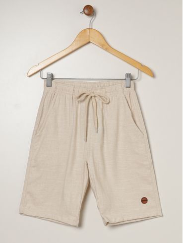 Bermuda Linho Flame Juvenil Para Menino - AREIA