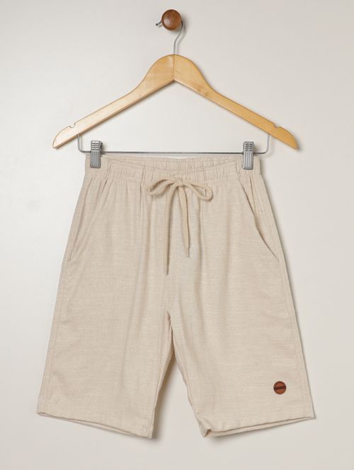 Bermuda Linho Flame Juvenil Para Menino - AREIA