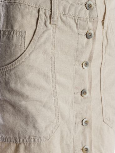 Saia Linho Mini Sawary Feminina NATURAL