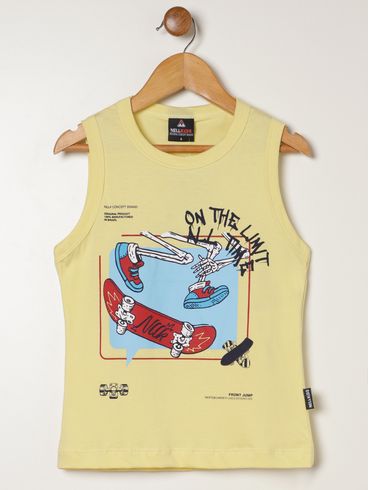 Camiseta Regata Infantil Para Menino - AMARELO