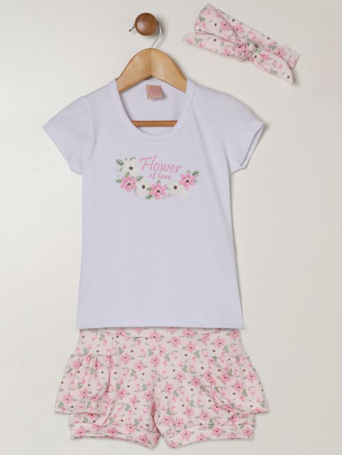 Conjunto Curto Infantil Para Menina - ROSA