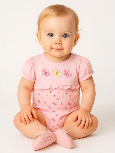 Body Suedine Infantil Para Bebê- ROSA CLARO