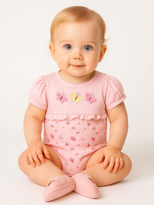 Body Suedine Infantil Para Bebê- ROSA CLARO