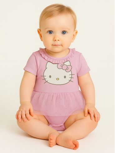 Body Hello Kitty Infantil Para Bebê - ROSA