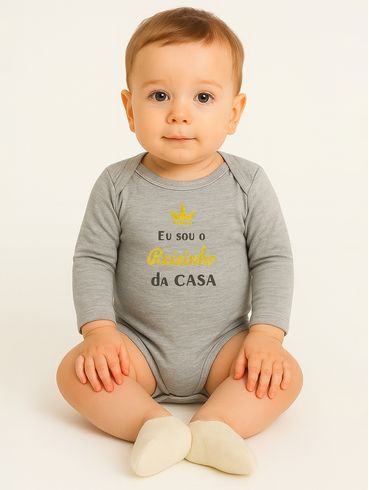Body Infantil Para Bebê - Cinza