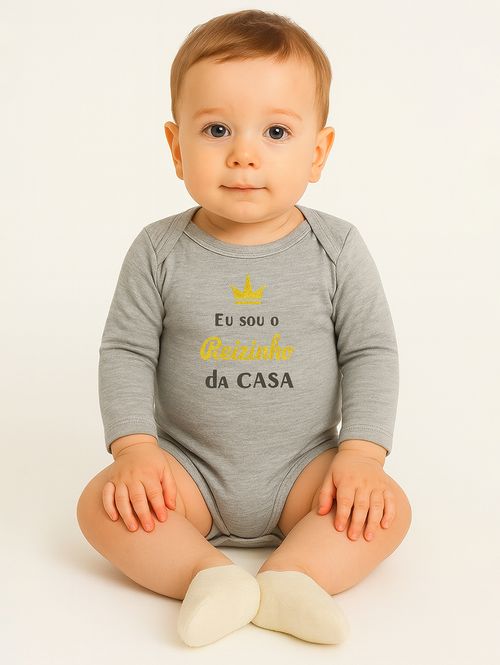Body Infantil Para Bebê - Cinza