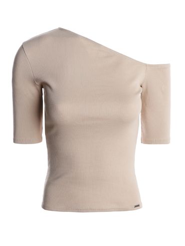 Blusa Assimétrica Manga 3/4 Feminina AREIA