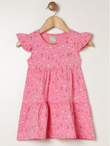 Vestido Cotton Infantil Para Bebê - ROSA