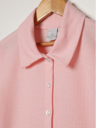 Camisa Texturizada Juvenil Para Menina - ROSA