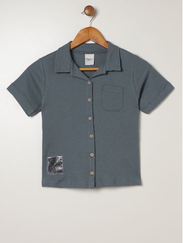 Camiseta Manga Curta Infantil Para Menino - CINZA