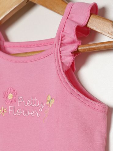 Conjunto Curto Suedine Infantil Para Bebê - ROSA