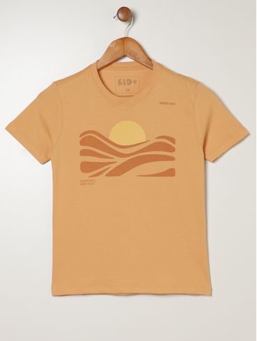 Camiseta Manga Curta Kid+ Juvenil Para Menino- AMARELO
