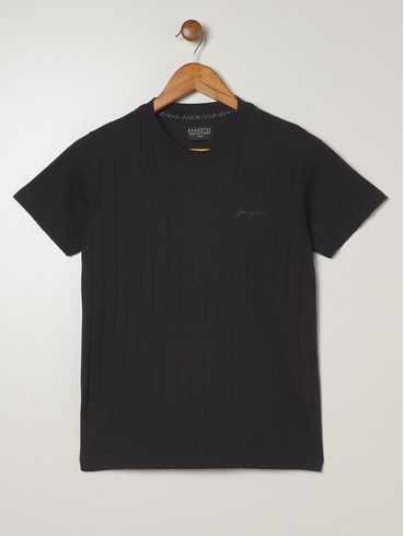 Camiseta Manga Curta Gangster Juvenil Para Menino PRETO