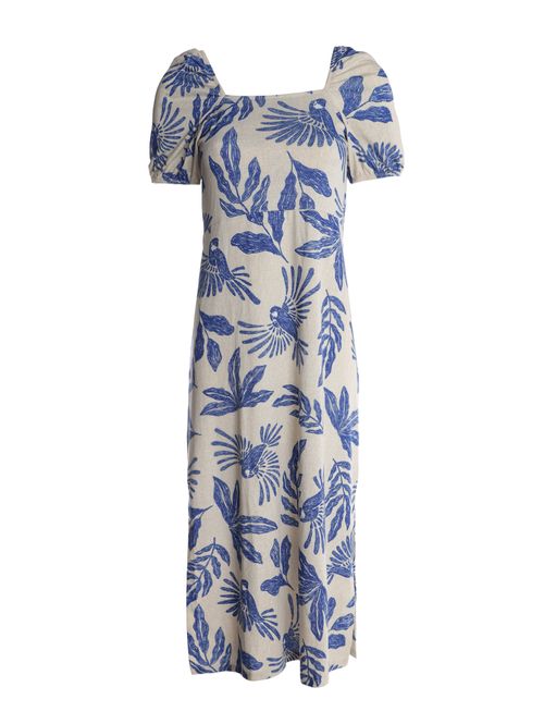 Vestido Manga Bufante Feminino AZUL