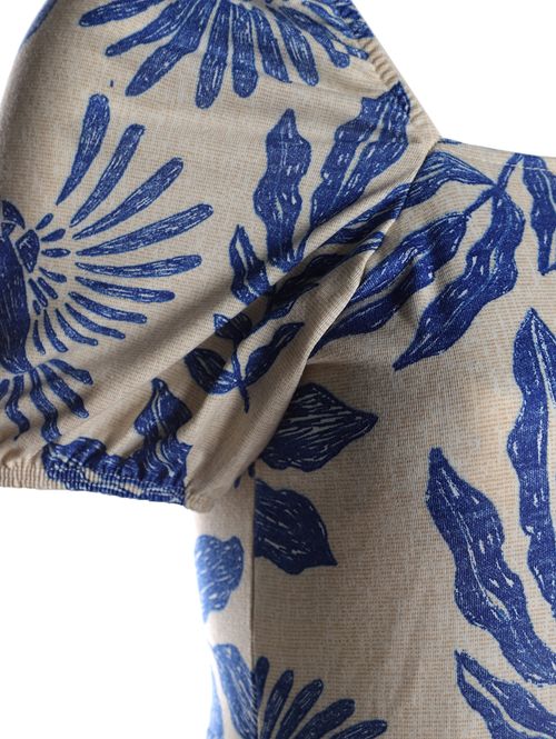 Vestido Manga Bufante Feminino AZUL