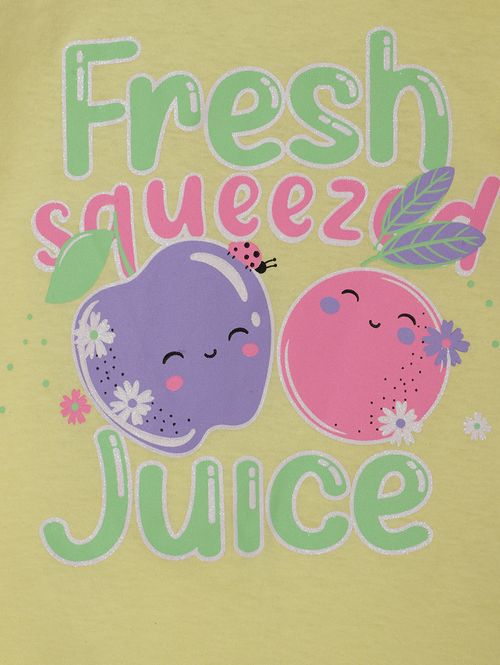 Conjunto Curto Moletinho Infantil Para Menina- AMARELO