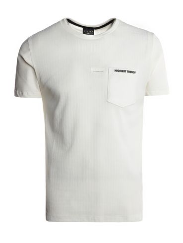 Camiseta Canelada Manga Curta Masculina OFF WHITE