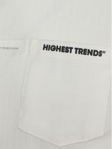 Camiseta Canelada Manga Curta Masculina OFF WHITE