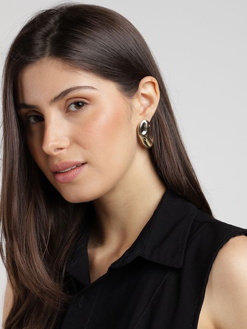 Brinco Orgânico Martelado DOURADO