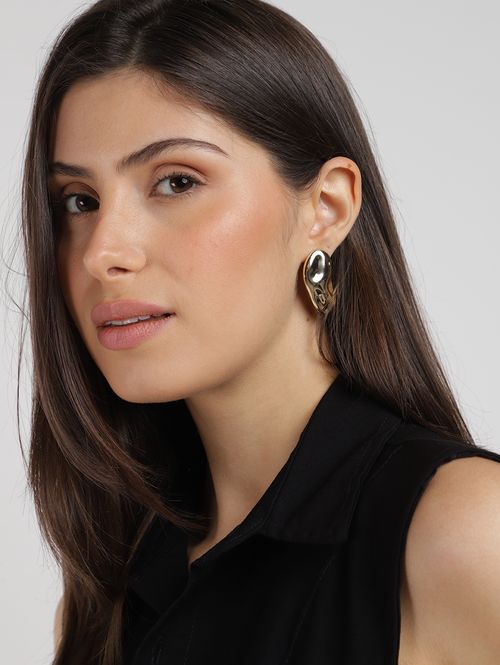 Brinco Orgânico Martelado DOURADO