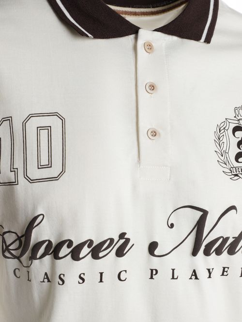 Polo Manga Curta Box Malha Sport  Masculina OFF WHITE