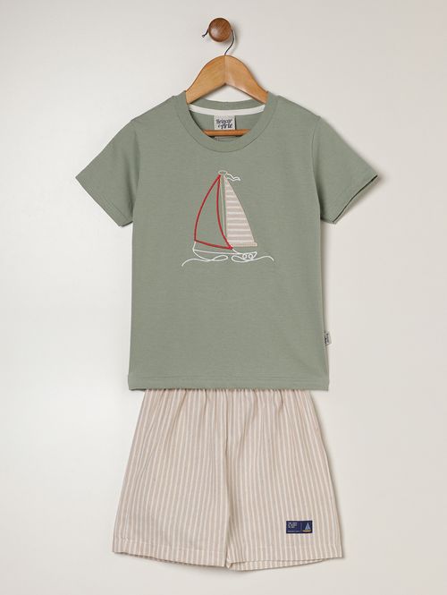 Conjunto Curto Infantil Para Menino - VERDE