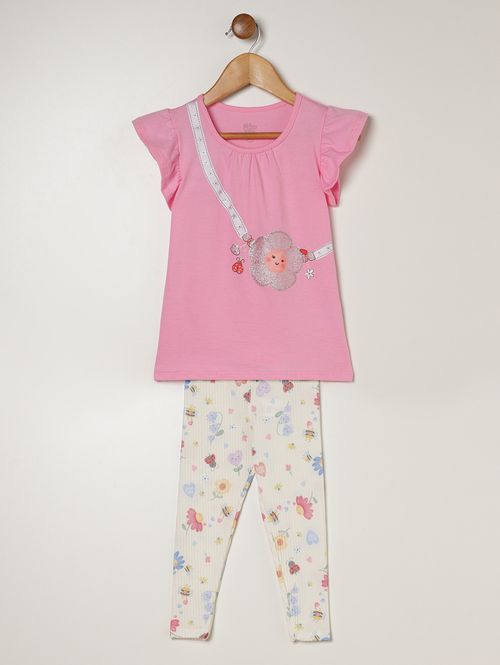Conjunto Curto Infantil Para Menina - ROSA