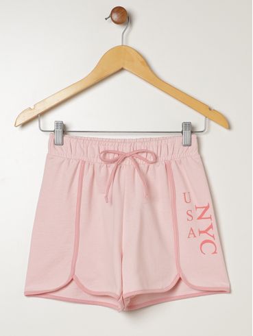 Short Moletinho Juvenil Para Menina - ROSA