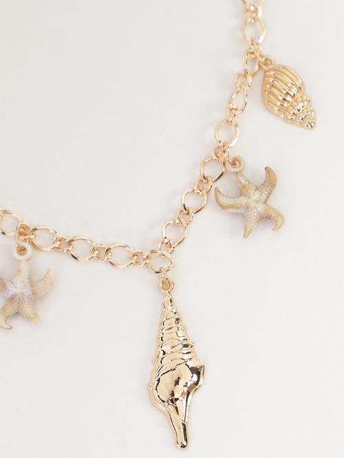 Colar Pingentes Conchas DOURADO