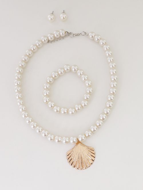 Conjunto Colar, Brinco e Pulseira DOURADO