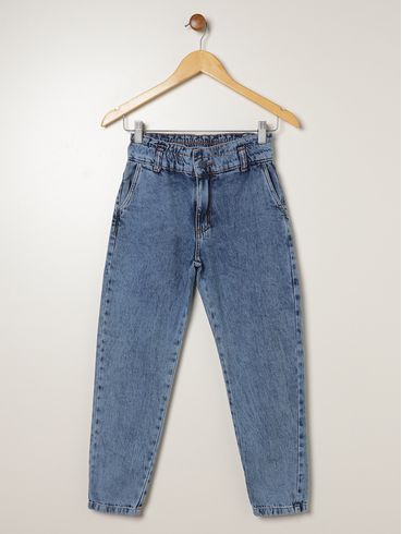 Calça Jeans Baggy Juvenil Para Menina - AZUL
