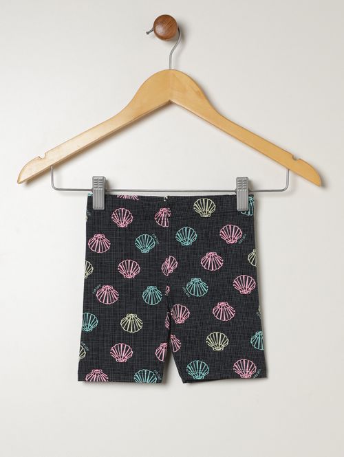 Bermuda Cotton Infantil Para Menina - PRETO