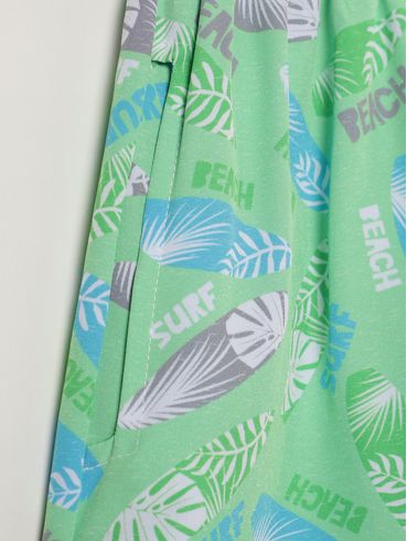 Bermuda Tactel Sublimado Infantil Para Menino- VERDE