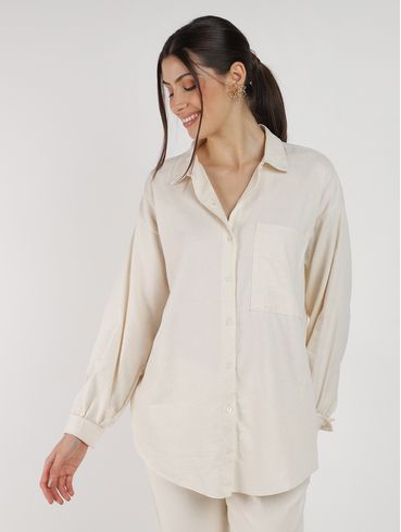 Camisa Manga Longa Feminina OFF WHITE
