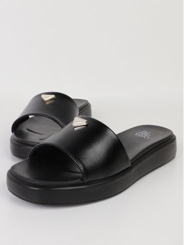 Chinelo Alto Detalhe Metal Feminino PRETO