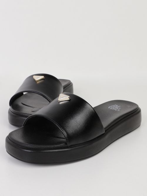 Chinelo Alto Detalhe Metal Feminino PRETO