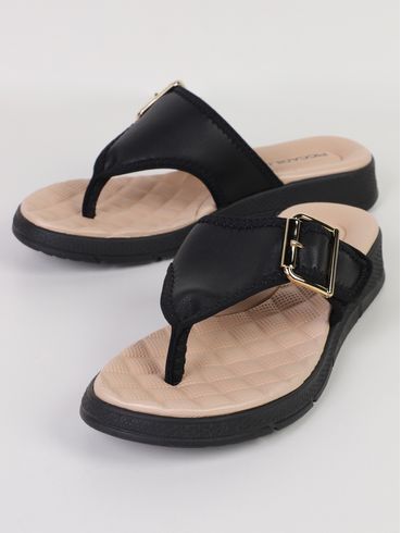 Chinelo Alto Esporão Piccadilly Feminino PRETO/BEGE