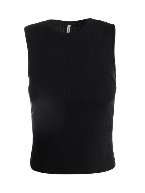 Blusa Regata Canelada Feminina PRETO
