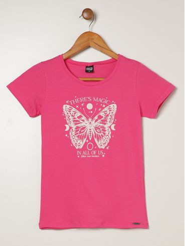 Blusa Cotton Juvenil Para Menina - ROSA