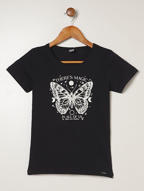 Blusa Cotton Juvenil Para Menina - PRETO