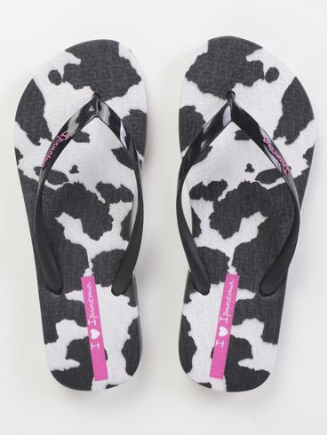 Chinelo Trendy Print Ipanema Feminino BRANCO/PRETO