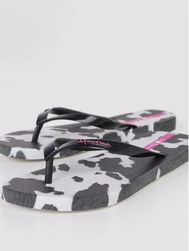 Chinelo Trendy Print Ipanema Feminino BRANCO/PRETO