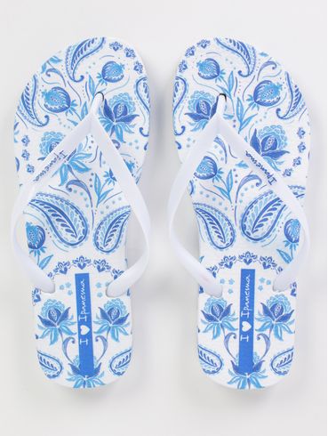 Chinelo Trendy Print Ipanema Feminino BRANCO/AZUL