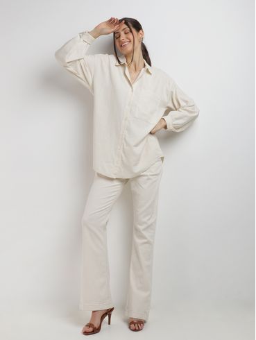 Calça Sarja Boot Cut Mokkai Feminina NATURAL